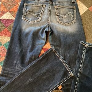 28 x XXLong - Daytrip Blue Straight Leg Jeans with Decorative Stitching